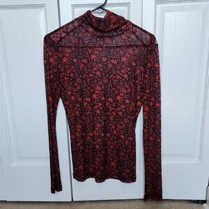 MAJE Mesh Turtleneck Top